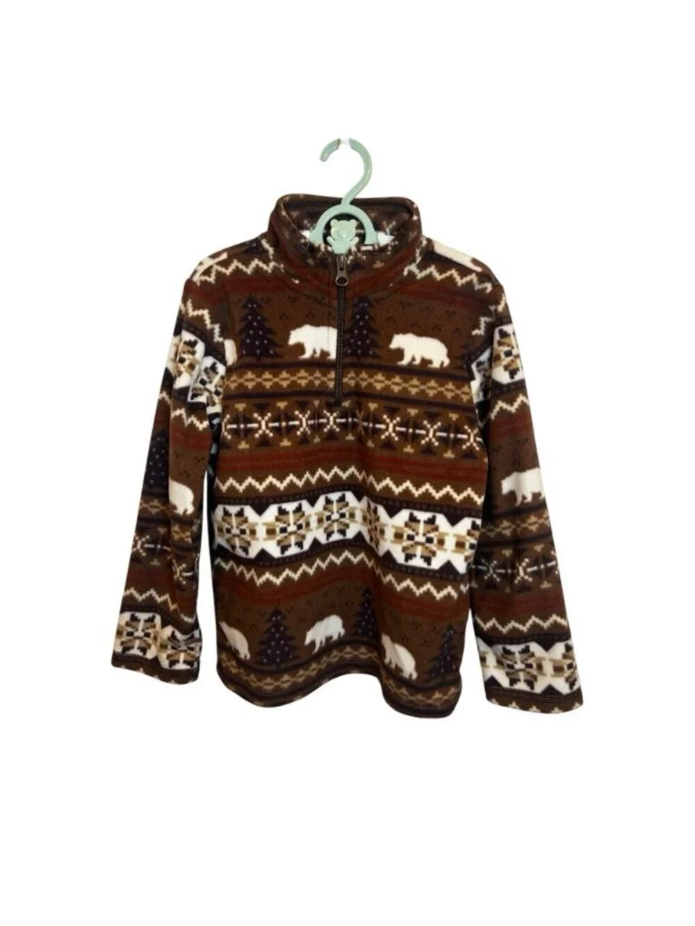 The Children’s Place Toddler Boys Microfleece Size 5T Half Zip Pullover Brown